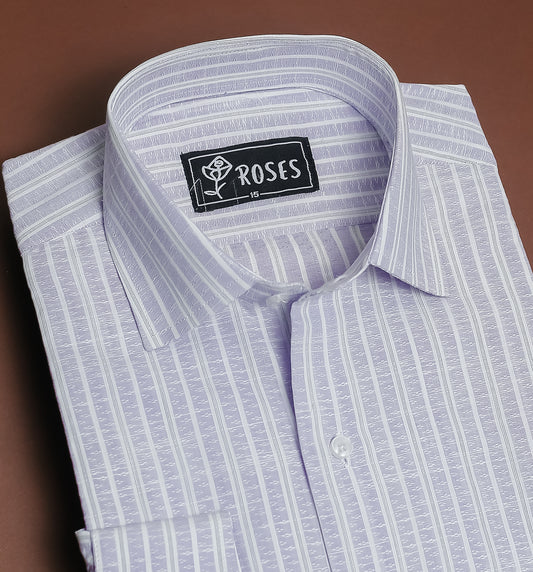 Soft Lavender and White Stripes