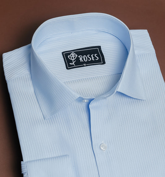 Sky Blue Self Textured