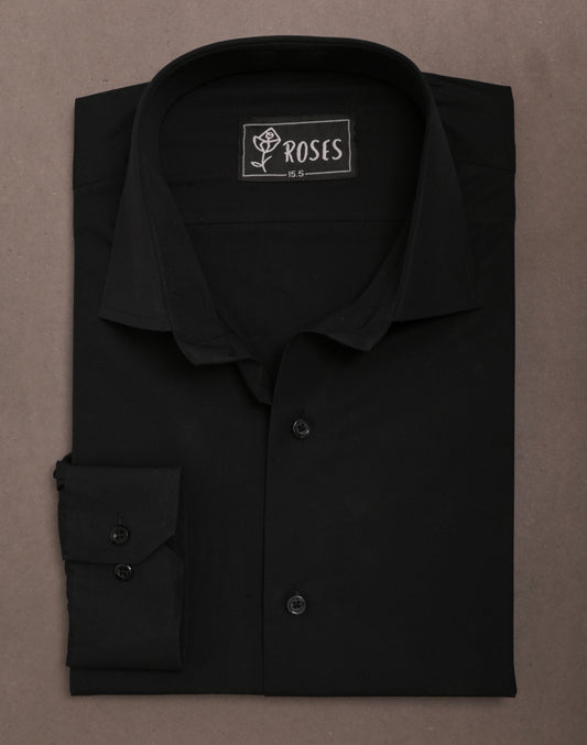 Solid Black Italian Cotton