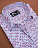 Red And Blue Stripes Italian Cotton