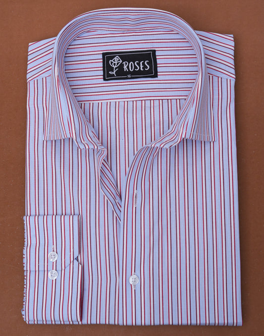 Red And Blue Stripes Italian Cotton