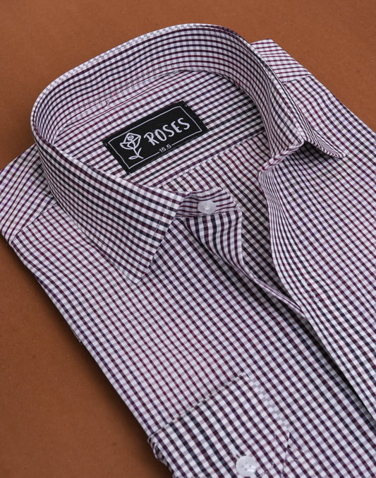 Purple And White Gingham Checks