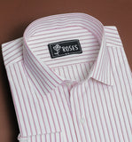 Pink and White Stripes in Egyptian Cotton