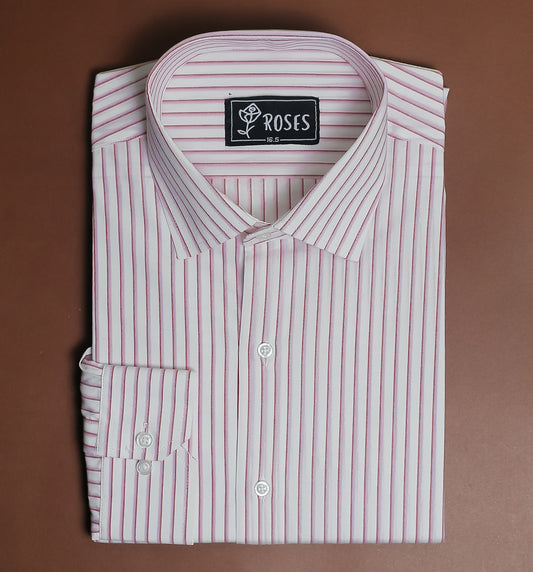 Pink and White Stripes in Egyptian Cotton