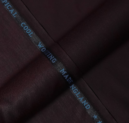 Plain Burgundy Maroon, Wool Blend, Tropical Exclusive Suiting Fabric