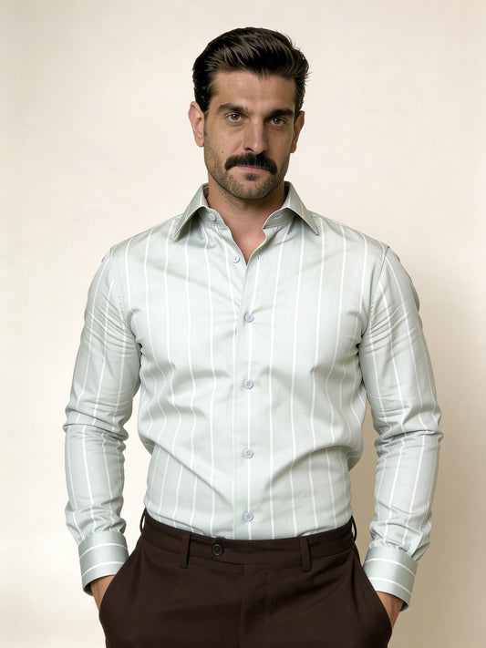 Broad Stripes In Pistachio